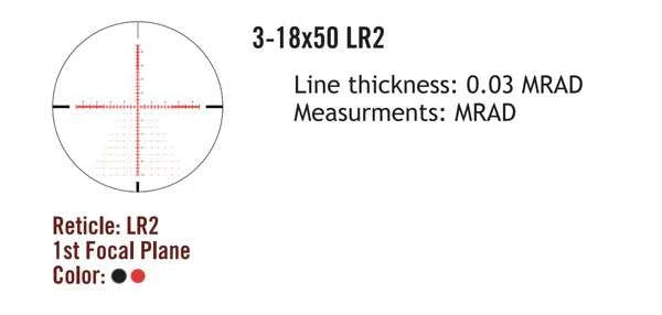 Sightmark Presidio 3-18x50 LR2 FFP riffelkikkert