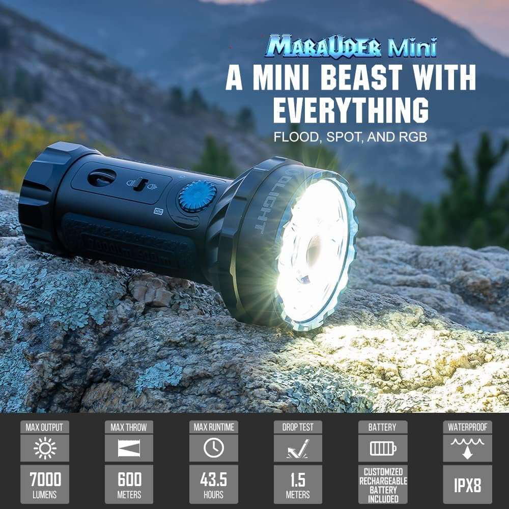 Olight Marauder Mini | flerfarvet genopladelig lygte | 7.000 lm