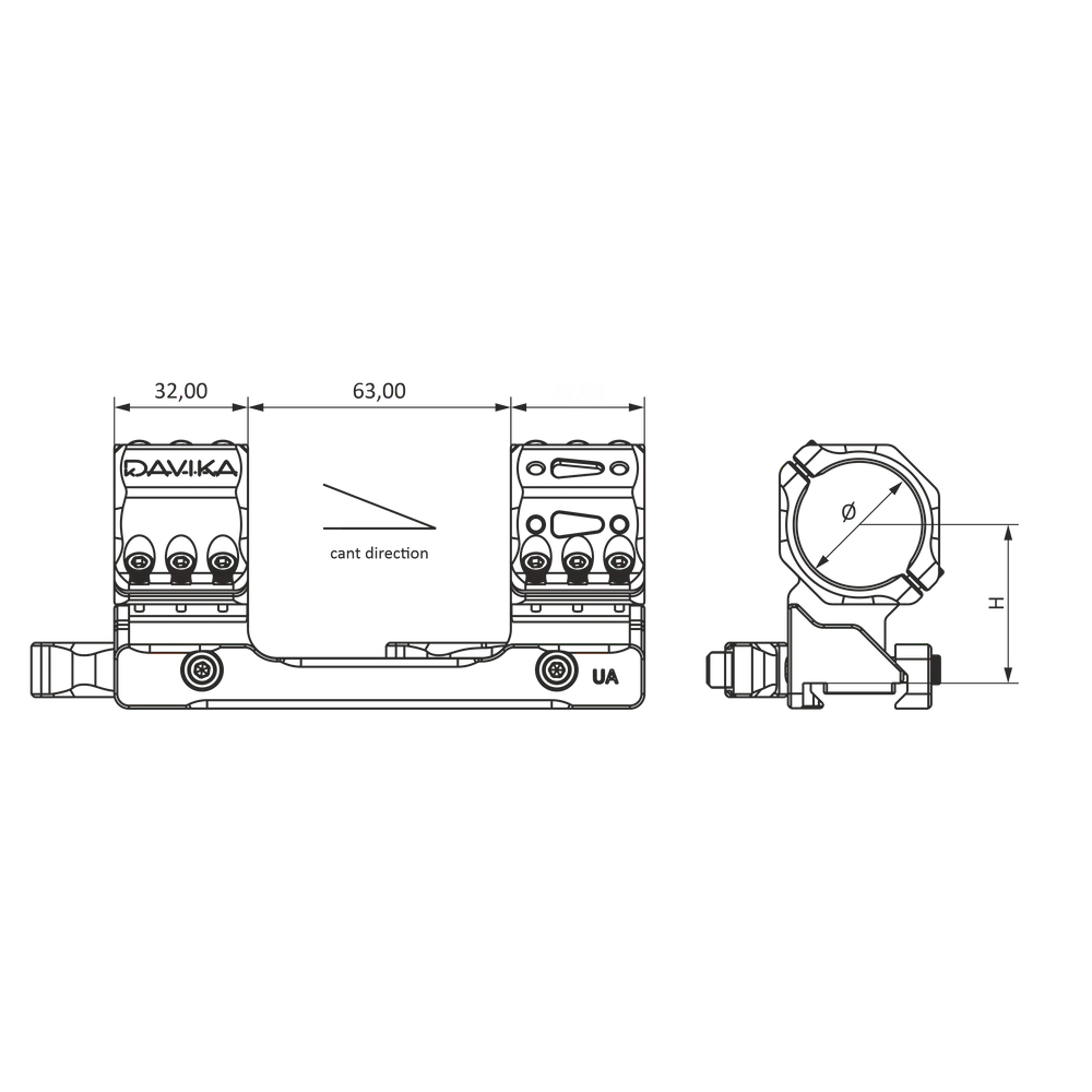 34 mm kikkertsigte | Picatinny QD Ergo-base
