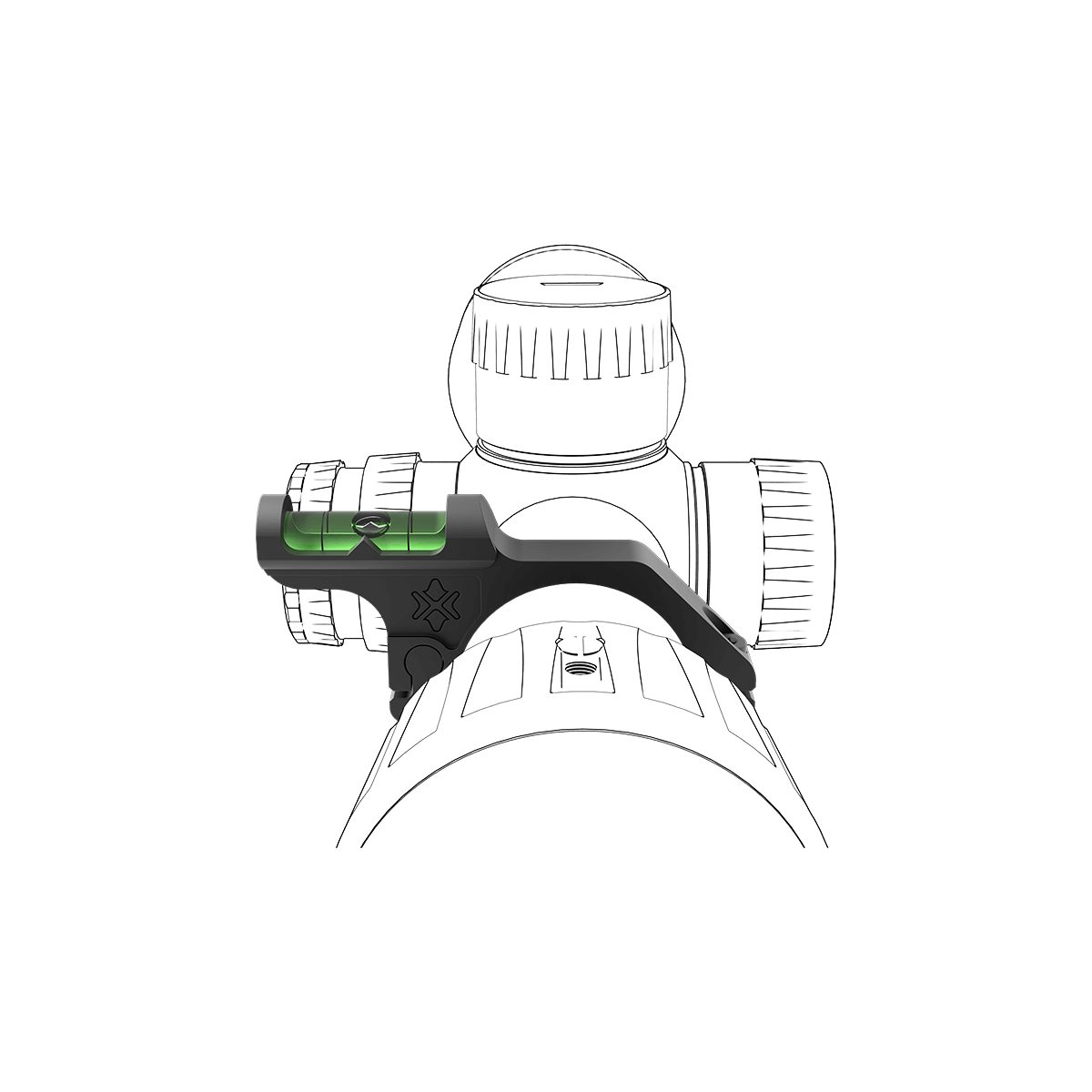 30 mm offset boblevaterpas til riffelsigte