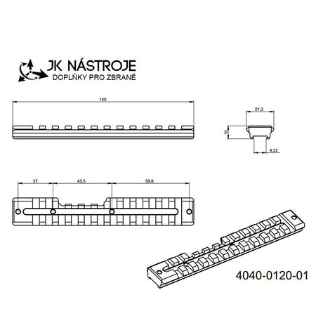 CZ 457 Picatinny skinne JK-N