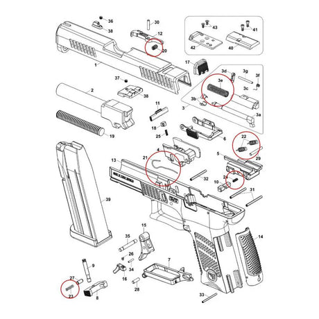 CZ P-10 sæt med fjedre